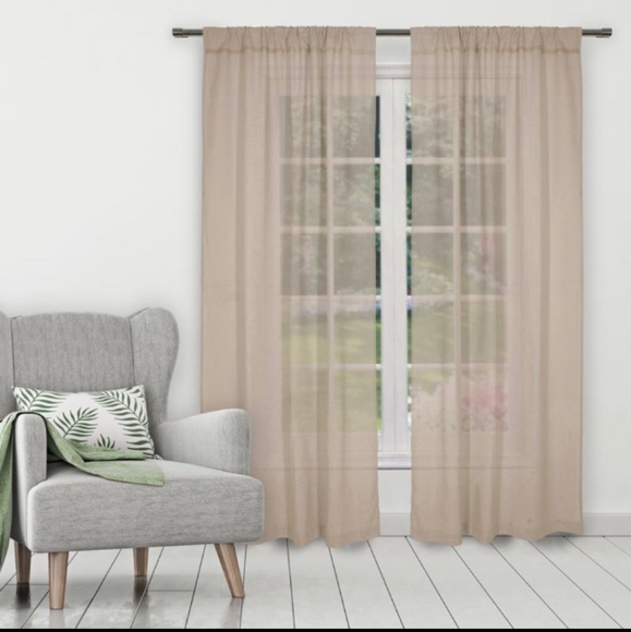 Anthropologie Other - Set of  2 linen blend curtain panels